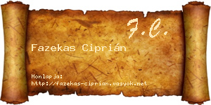 Fazekas Ciprián névjegykártya